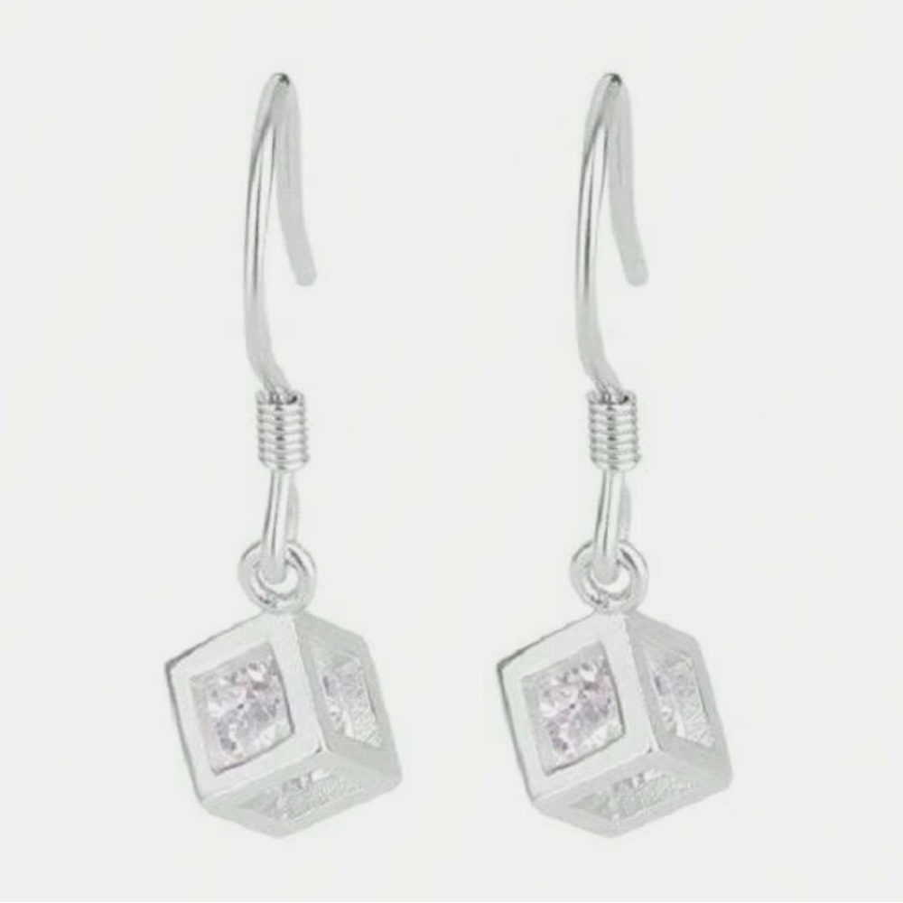 Crystal in a Cube~ Clear Swarovski Loose Caged Captured Open Block Silver Dangle - Picture 6 of 6
